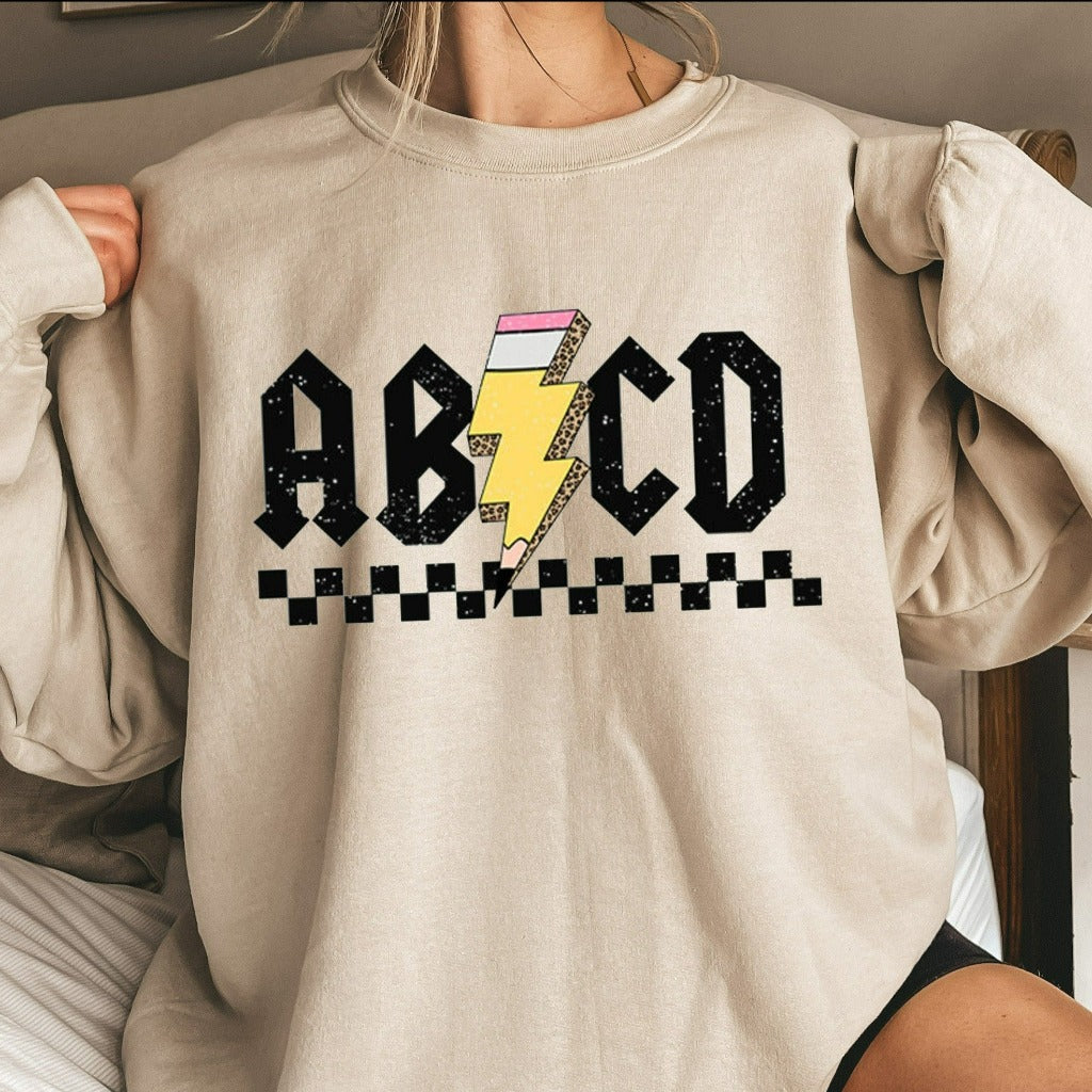 ABCD Teacher Sweatshirt, Teacher Crewneck, Teacher Shirts, Back to School Sweater