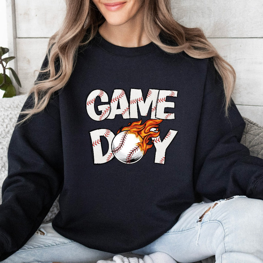 Game Day Baseball Sweatshirt, Baseball Crewneck, Baseball School Spirit Shirt, Baseball Mom, Baseball Mama Gift