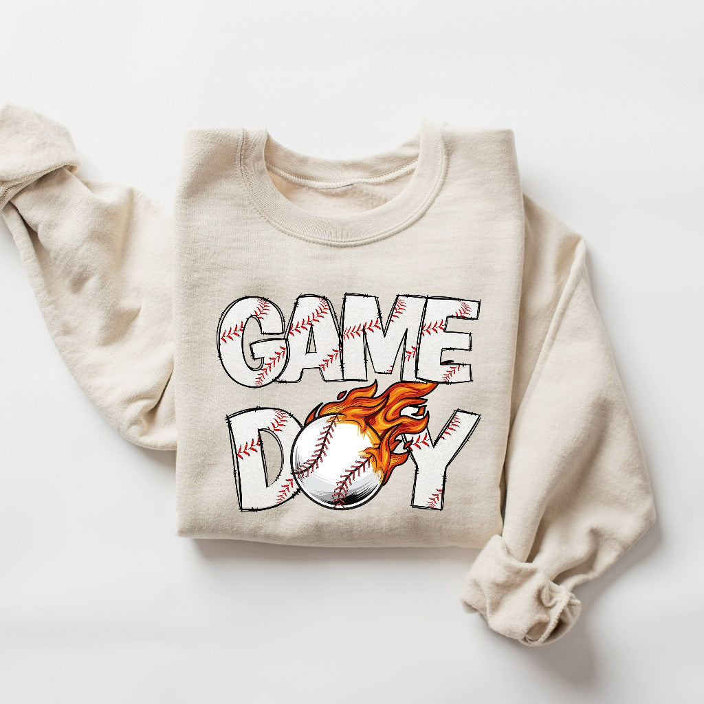Game Day Baseball Sweatshirt, Baseball Crewneck, Baseball School Spirit Shirt, Baseball Mom, Baseball Mama Gift