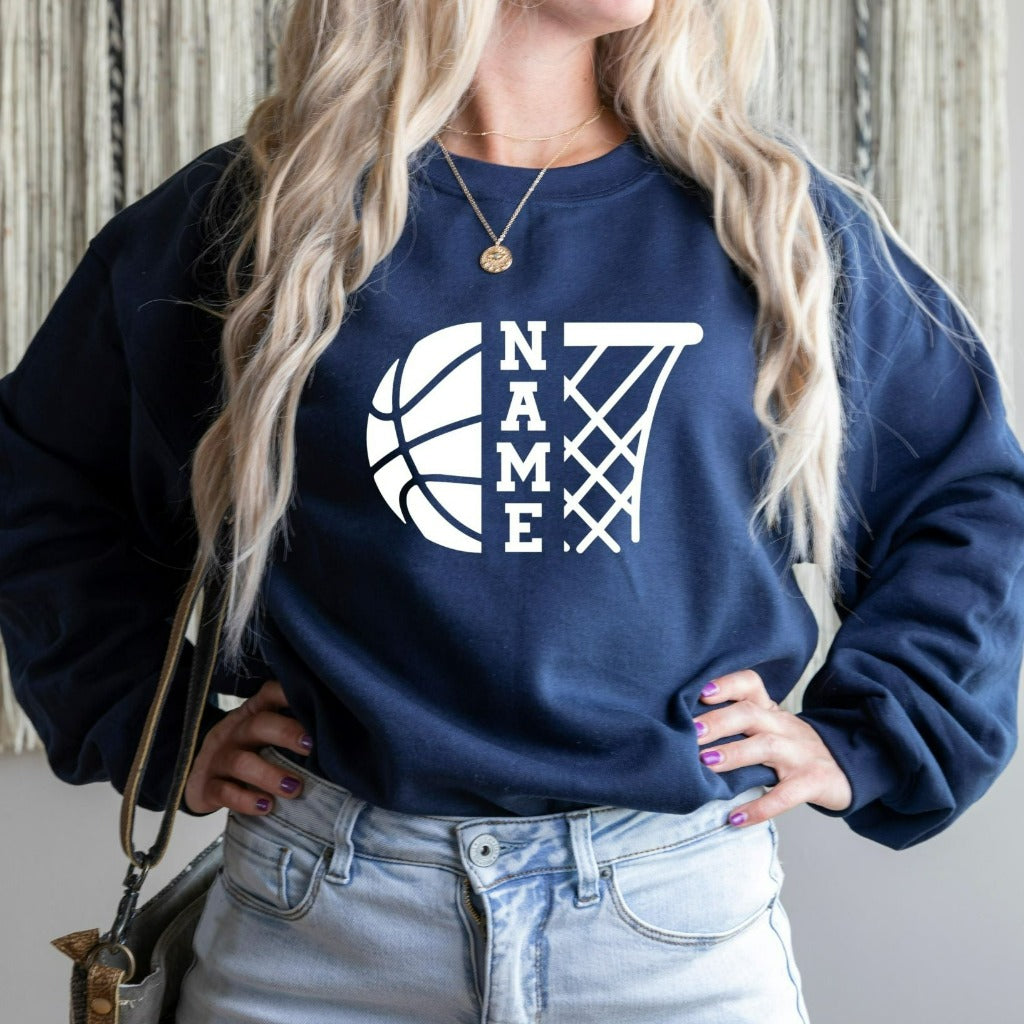 Personalized Basketball Sweatshirt, Basketball Mom Crewneck, Basketball Dad, Matching
