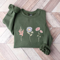 Custom Birth Month Flower Sweatshirt, Christmas Gift for Her, Floral Crewneck Sweater, Sentimental Birthday or Mothers Day Gift
