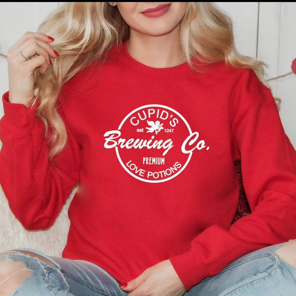 Cupid's Brewing Co Valentines Day Sweatshirt, Valentine's Day Gift, Women's Crewneck, Gift for Girlfriend