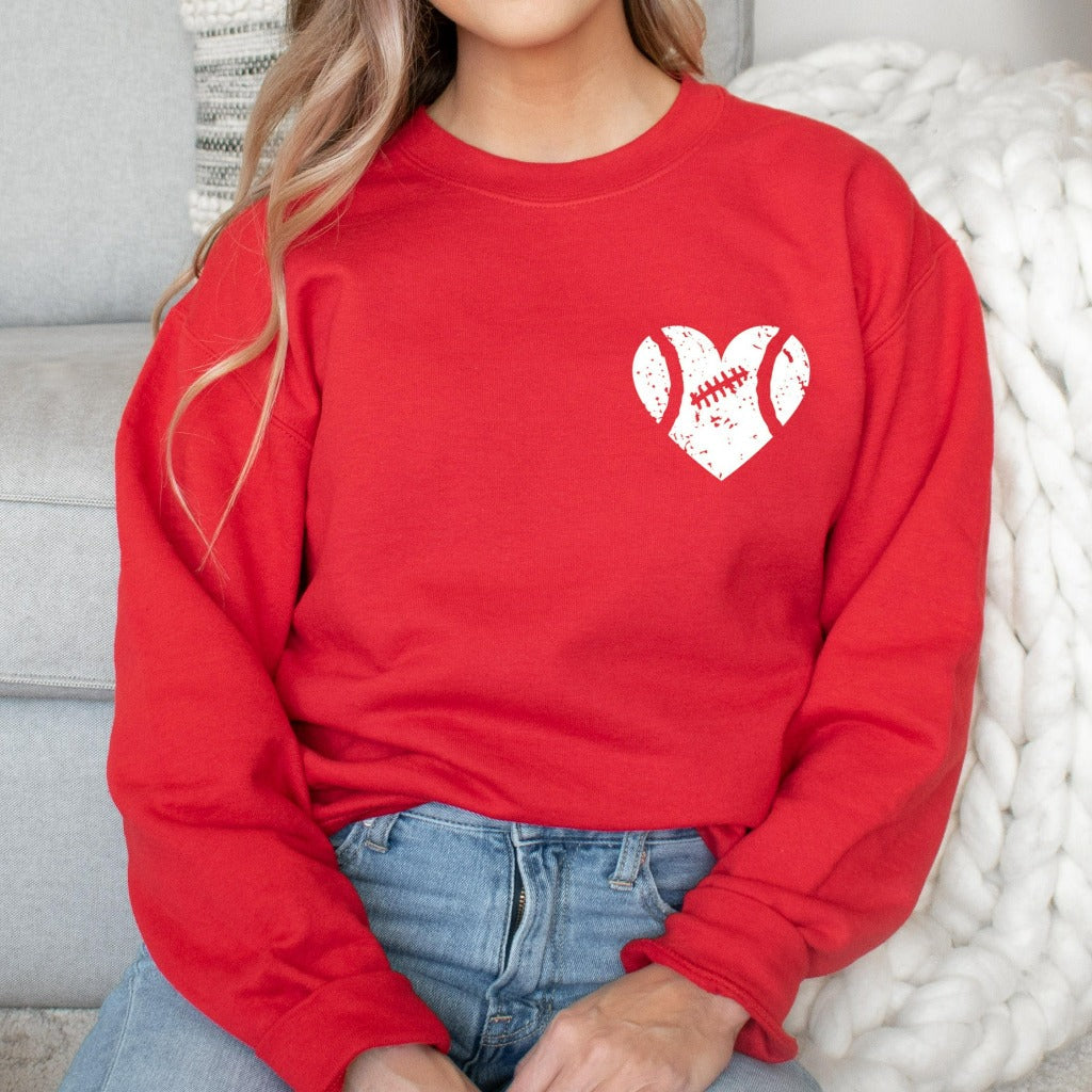 Football Distressed Heart Sweatshirt, Football Mom Crewneck, Gift for Football Mom, Fan Shirts