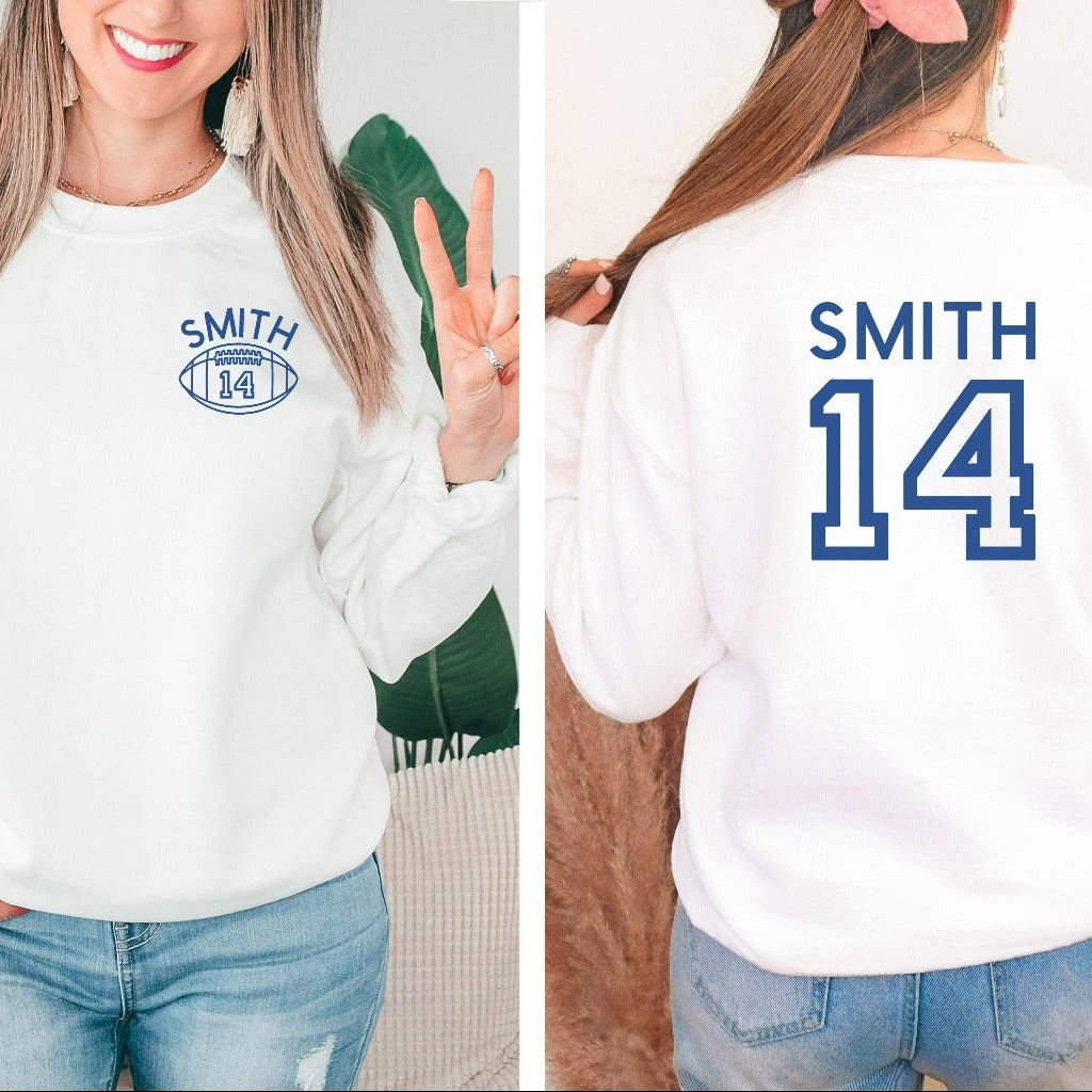 Personalized Football Sweatshirt, Football Mom Crewneck, Gift for Football Mom, Fan Shirts