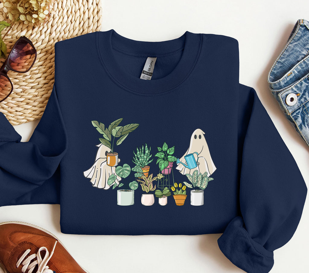 Ghost Plant Lady Sweatshirt – Cute Halloween Houseplant Crewneck