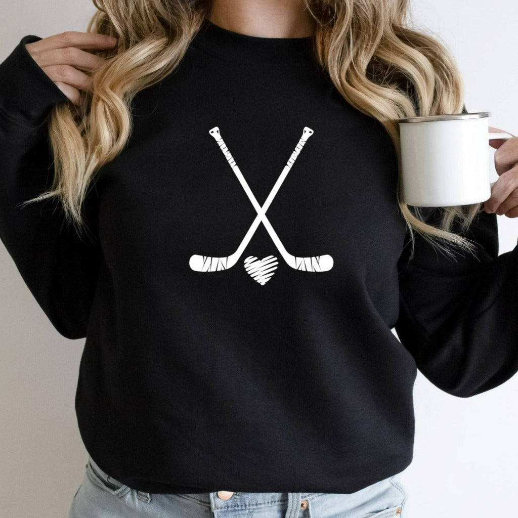Hockey Sticks Crewneck Sweatshirt, Hockey Mom Shirt, Hockey Dad, Hockey Team Shirts