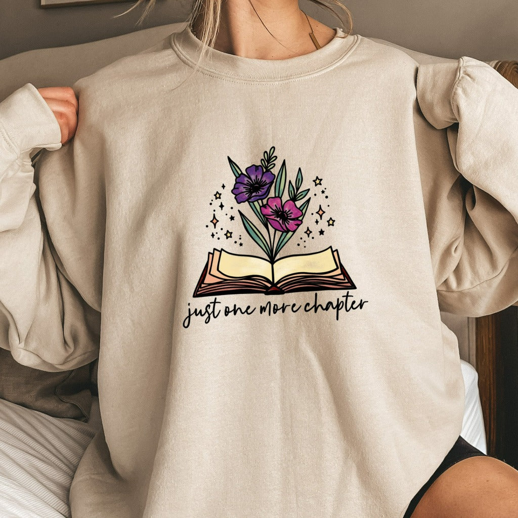 One More Chapter Sweatshirt, Book Lover Crewneck, Book Nerd Gift, Librarian Shirt, Read Shirt, Reading Sweatshirt