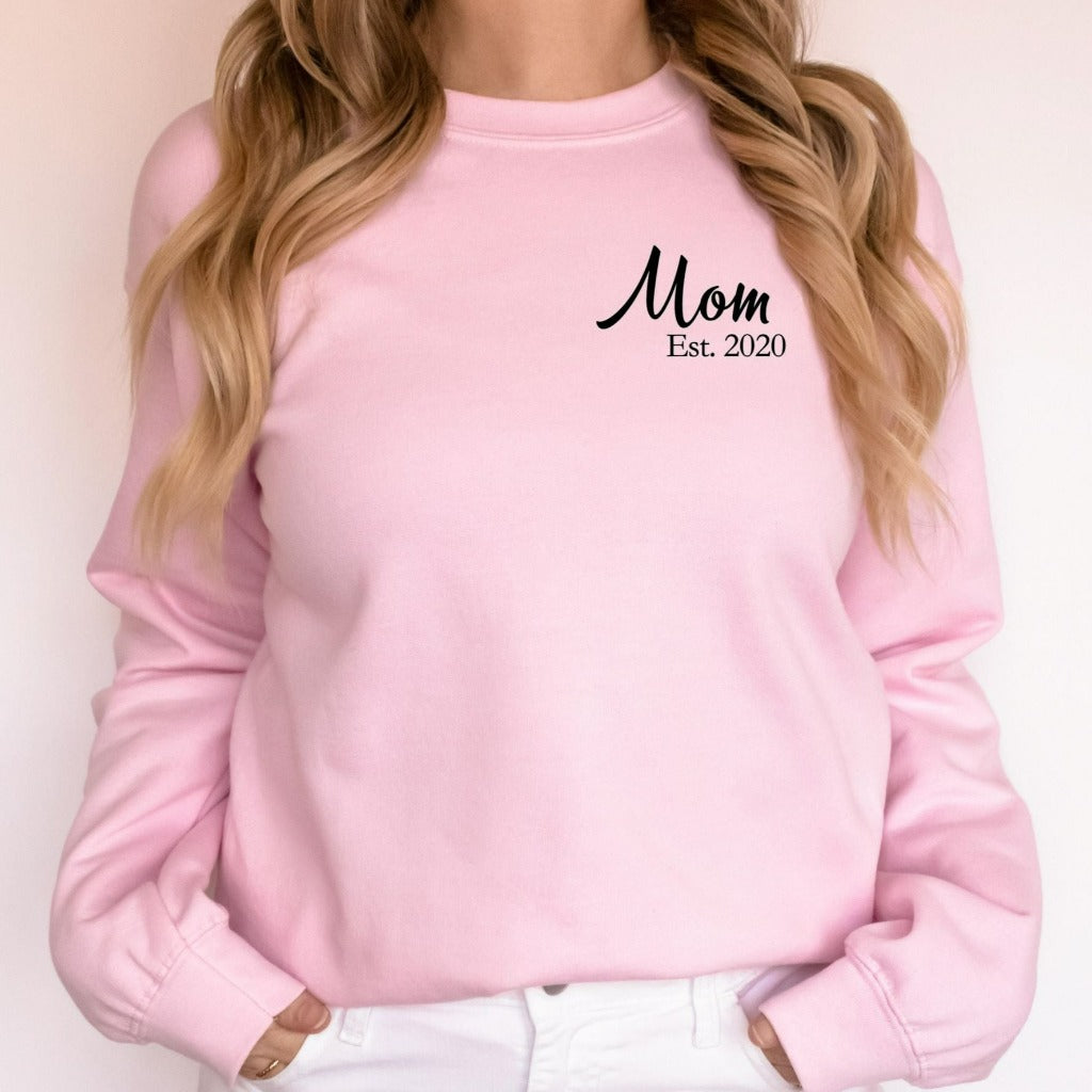 Mom Established 2022, New Mom Crewneck Sweatshirt, New Mom Gift, Mom Hospital Outfit