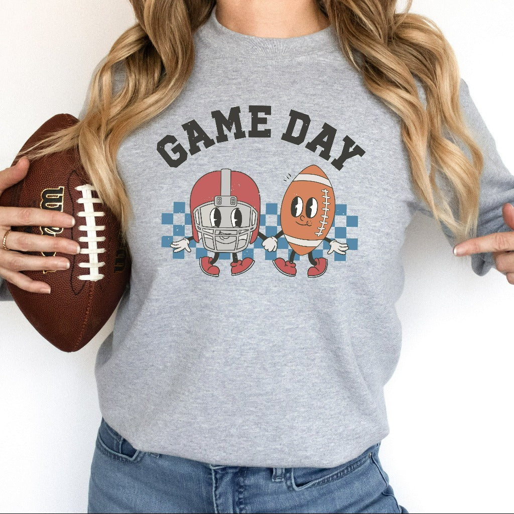 Football Game Day Sweatshirt, Retro Style Football Season Crewneck
