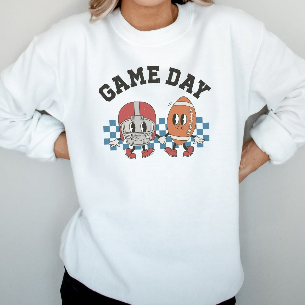 Football Game Day Sweatshirt, Retro Style Football Season Crewneck