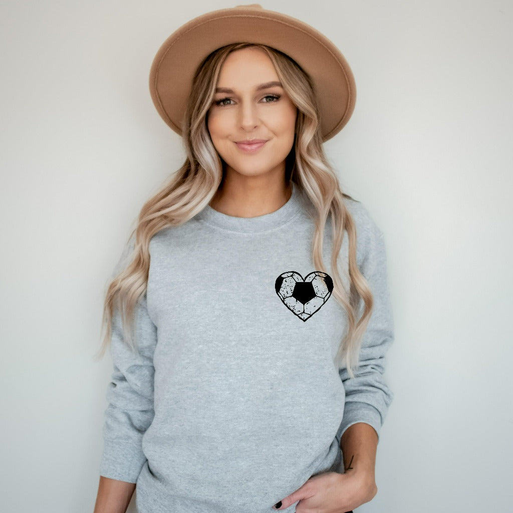 Soccer Distressed Heart Sweatshirt, Gift for Soccer Mom, Soccer Mom Crewneck