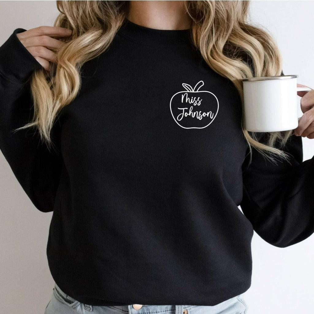 Personalized Teacher Name Sweatshirt, Back to School Crewneck for Elementary School Teacher