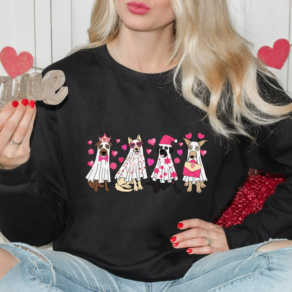 Valentine Dogs Sweatshirt, Funny Dog Crewneck, Dog Sweater, Pet Lover Gift, Gift for Dog Mom, Valentines Day Gift