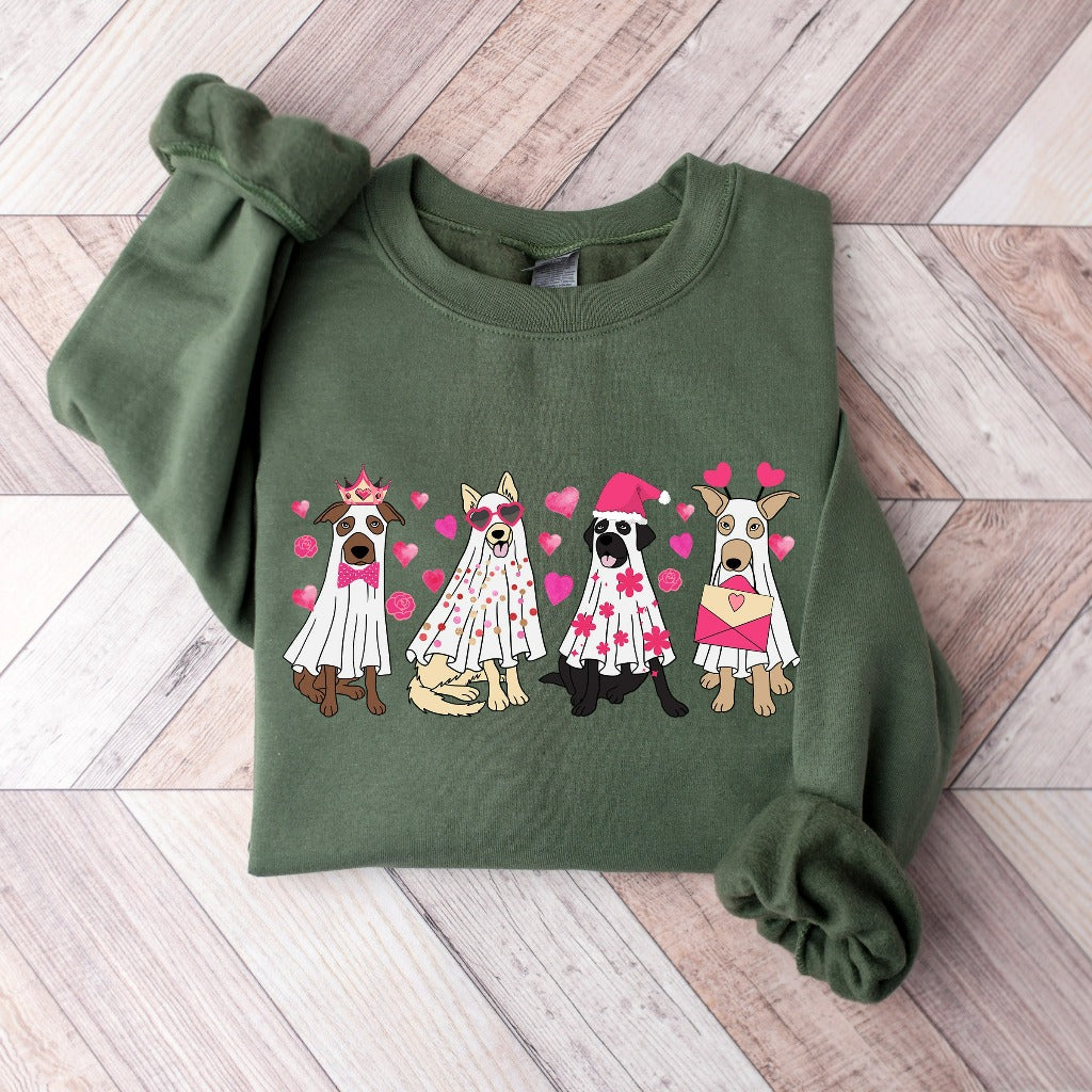 Valentine Dogs Sweatshirt, Funny Dog Crewneck, Dog Sweater, Pet Lover Gift, Gift for Dog Mom, Valentines Day Gift