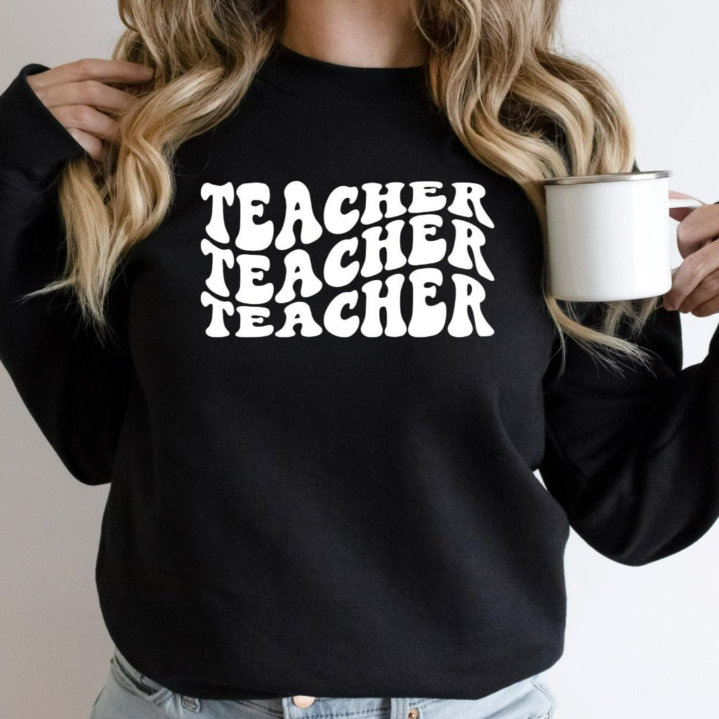 Retro Teacher Sweatshirt, Back to School Gift, Teacher Appreciation, Teacher Crewneck Shirts
