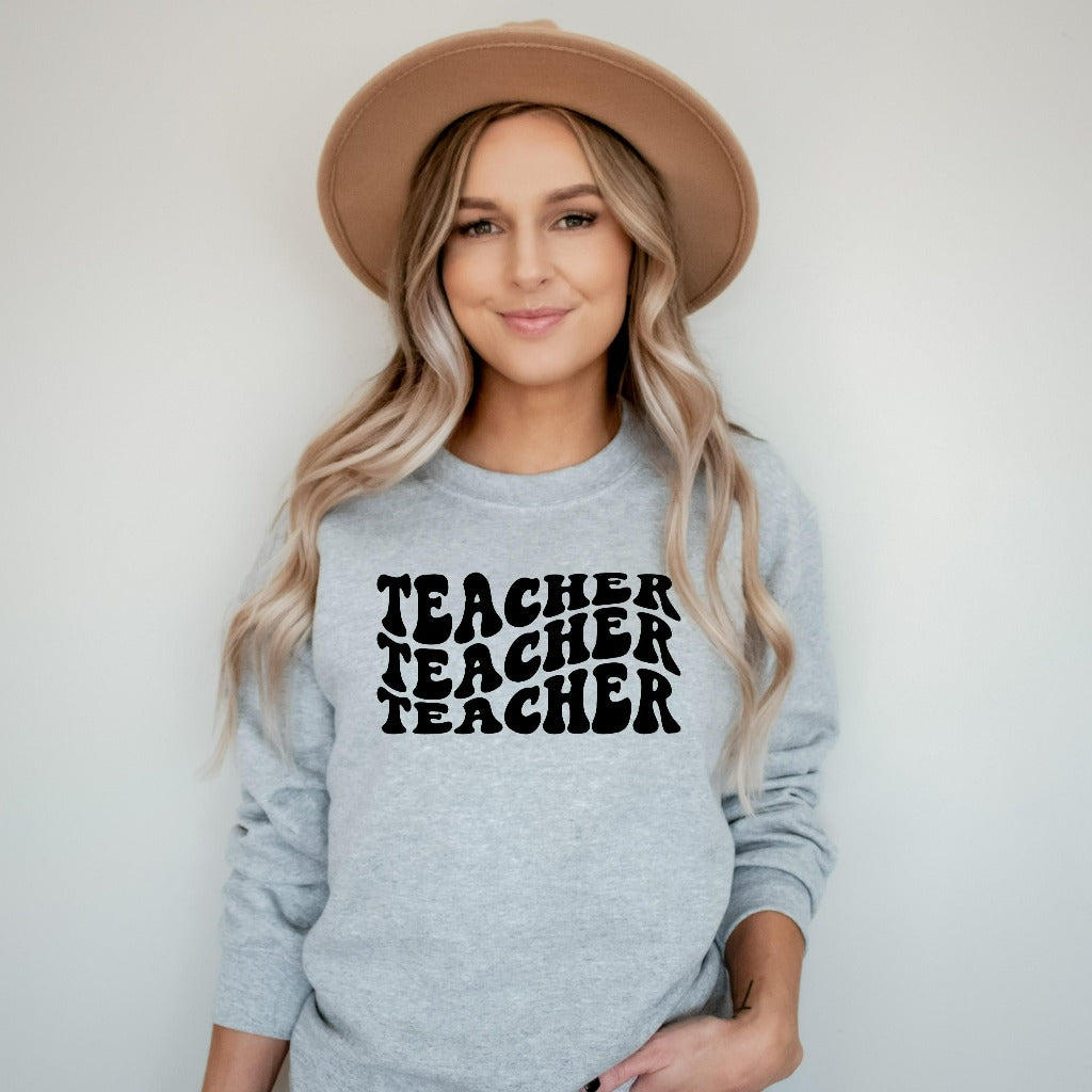 Retro Teacher Sweatshirt, Back to School Gift, Teacher Appreciation, Teacher Crewneck Shirts