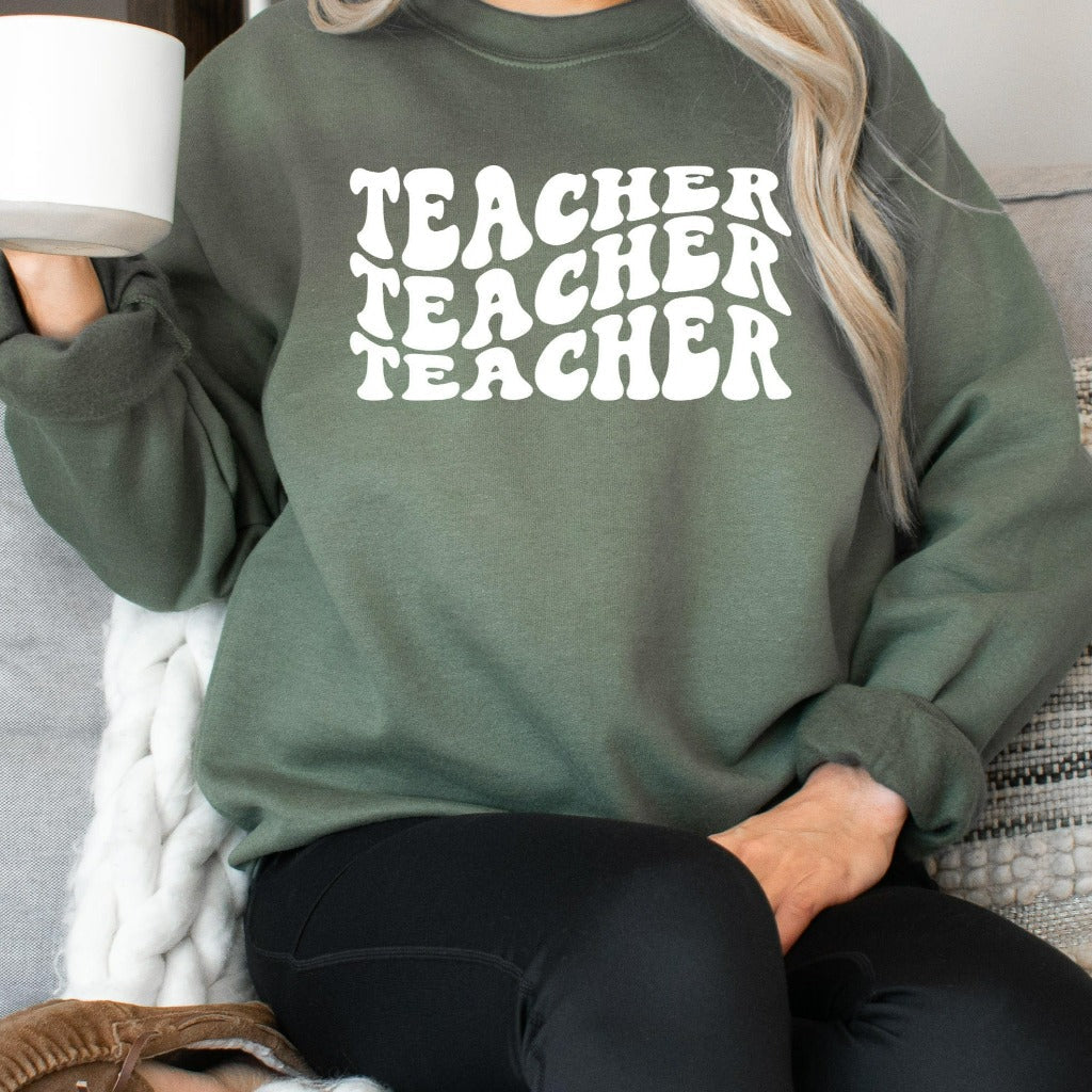 Retro Teacher Sweatshirt, Back to School Gift, Teacher Appreciation, Teacher Crewneck Shirts