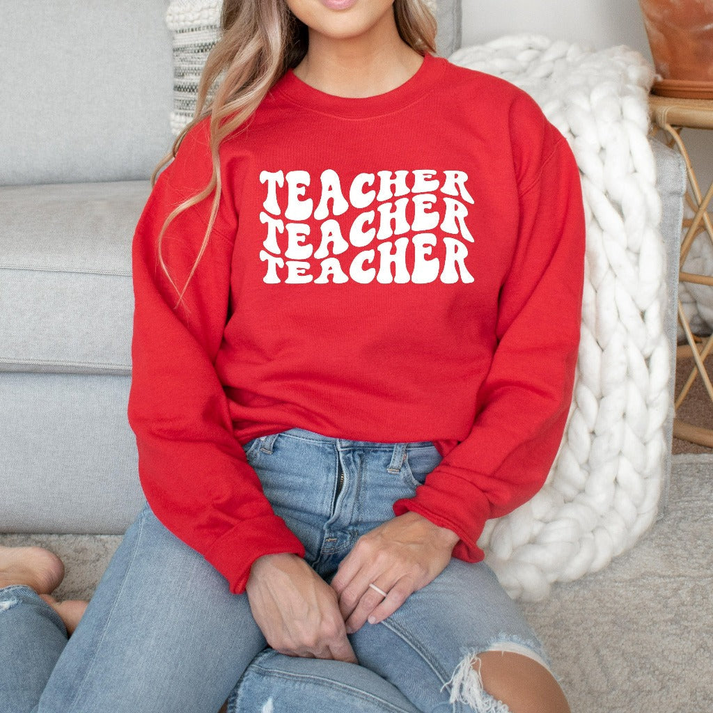 Retro Teacher Sweatshirt, Back to School Gift, Teacher Appreciation, Teacher Crewneck Shirts