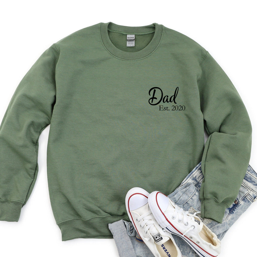 Dad Est 2024 Crewneck Sweatshirt, Personalized New Dad Shirt, New Dad Sweatshirt, First Time Dad, Fathers Day Gift