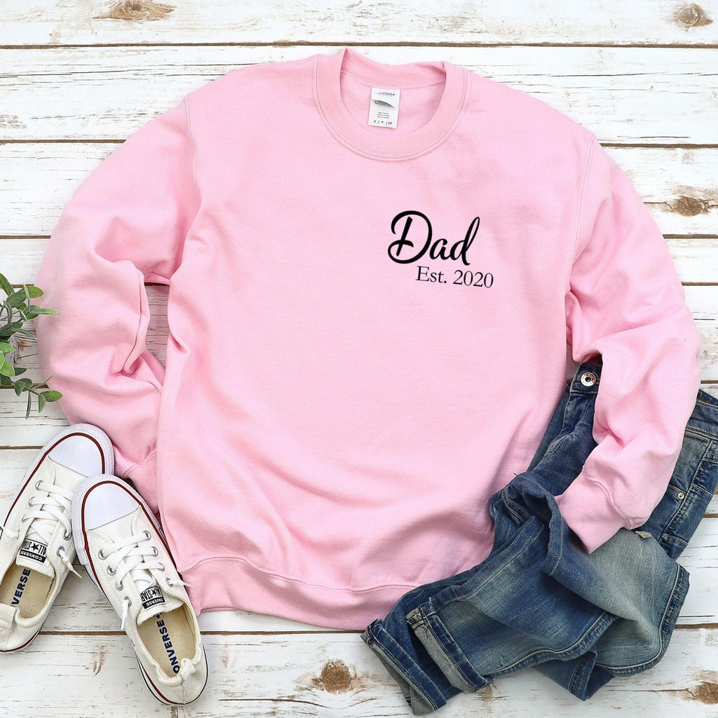Dad Est 2024 Crewneck Sweatshirt, Personalized New Dad Shirt, New Dad Sweatshirt, First Time Dad, Fathers Day Gift