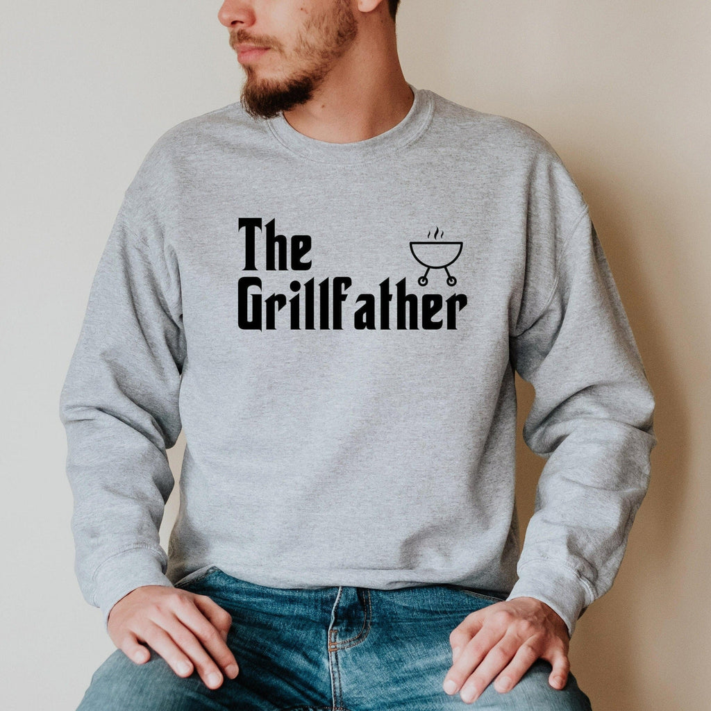 The Grillfather Sweatshirt, Grill Father Crewneck, Fathers Day Gift, Dad Gift from Wife from Kids, Funny BBQ Shirt